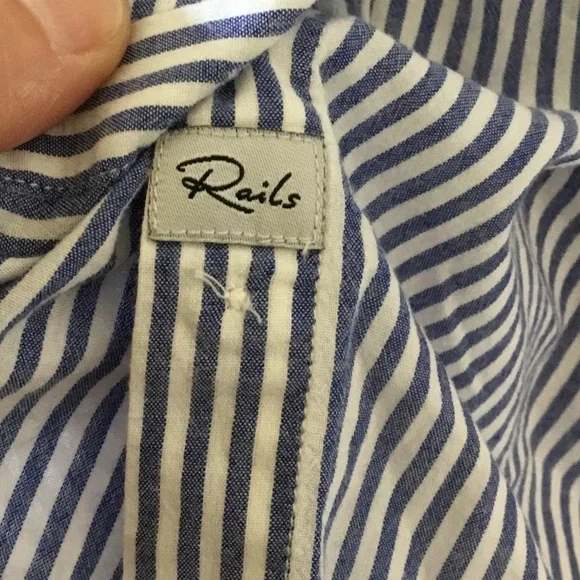 Rails Frances Baker Stripe Floral Embroidered Button Down Shirt - Picture 8 of 11